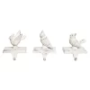 Transpac Iron Winter Bird Stocking Holder Set Of 3 Christmas Home Decorations For Festive Holiday Cheer