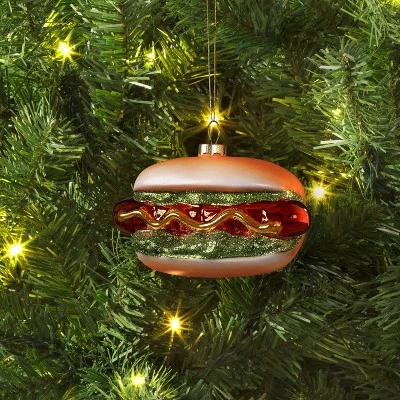 Christmas Glass Hotdog Ornament - Wondershop™ 1 Christmas Glass Hotdog Ornament - Wondershop™