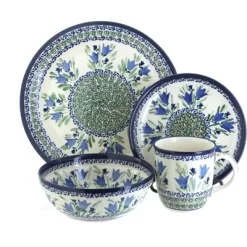 Blue Rose Polish Pottery Zaklady Dinnerware (16 PC) -Festival Store GUEST 445f07a1 cf18 4e16 a5a6 d56341314778