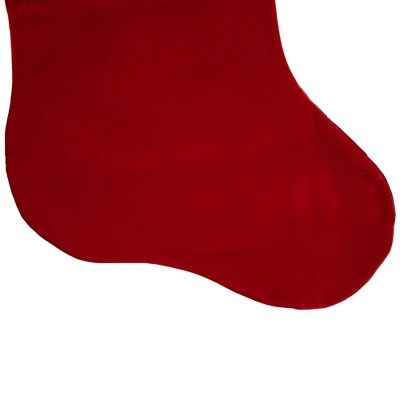 Northlight Velveteen Santa Claus Belt Buckle Commercial Christmas Stocking - 48" - Red And White 3 Northlight Velveteen Santa Claus Belt Buckle Commercial Christmas Stocking - 48" - Red And White - Image 3