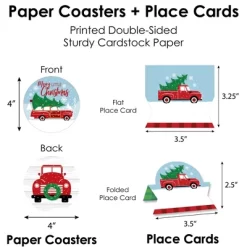 Big Dot Of Happiness Merry Little Christmas Tree - Red Truck Christmas Party Paper Charger And Table Decorations Chargerific Kit For 8 -Festival Store GUEST 467c86df 3eb3 45bb 98cc b4d3e76aab22