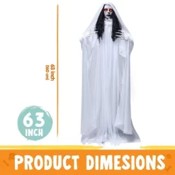 Joyfy 67’’ Halloween Animatronics Standing Bride Ghost Decoration, Life-Size Scary Ghost With Creepy Sound For Yard Lawn Outdoor Indoor Decoration -Festival Store GUEST 4a91aa23 85bc 4dad a990 cb92ea3e274a