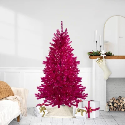 Northlight 6' Metallic Pink Tinsel Artificial Christmas Tree - Unlit 1 Northlight 6' Metallic Pink Tinsel Artificial Christmas Tree - Unlit