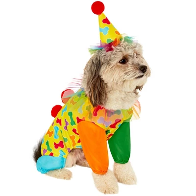Rubies Colorful Circus Clown Pet Costume 1 Rubies Colorful Circus Clown Pet Costume