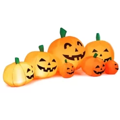 Costway 7.5' Halloween Inflatable 7 Pumpkins Patch W/LED Light Outdoor Garden Decoration