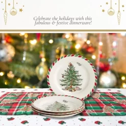 Spode Christmas Tree 8" Candy Cane Appetizer Plates (Set Of 4) - Festive Holiday Tableware, Dishwasher & Microwave Safe 9 Spode Christmas Tree 8" Candy Cane Appetizer Plates (Set Of 4) - Festive Holiday Tableware, Dishwasher & Microwave Safe -Festival Store GUEST 543511c8 a789 4727 9fc7 4af3f1786531