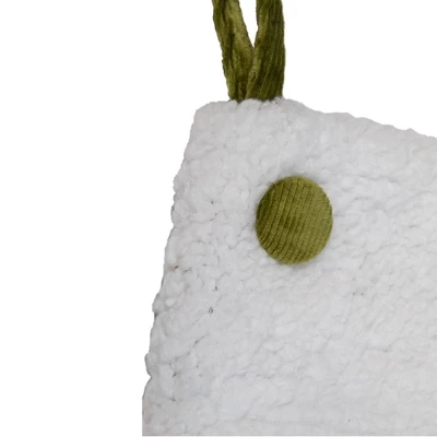 Northlight 20.5-Inch Green And White Corduroy Christmas Stocking 3 Northlight 20.5-Inch Green And White Corduroy Christmas Stocking - Image 3