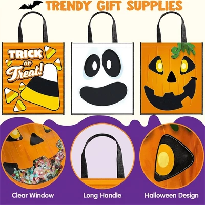 Joyfy Halloween Party Favors 3PCS Large See Through Tote Bags With Handles Trick Or Treat Bag Party Supplies For Candies Biscuits Cards 22.5" X 13.75" 2 Joyfy Halloween Party Favors 3PCS Large See Through Tote Bags With Handles Trick Or Treat Bag Party Supplies For Candies Biscuits Cards 22.5" X 13.75" - Image 2