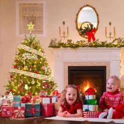 4.5/6/7.5/9/12FT Pre-Lit Artificial Christmas Tree With LEDs, PVC Branch Tips & Metal Stand - Easy Assembly Xmas Tree For Home Office Decor -Festival Store GUEST 55da7fbb 778d 4467 bff3 1e6bbe8f4ddc