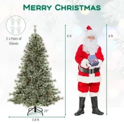 Costway 6/7.5/9 FT Artificial Christmas Tree With 360° Quick Power Connector 598/1086/1714 Pine Needles -Festival Store GUEST 5647279c ac15 4016 b2cc 960024cfbcee