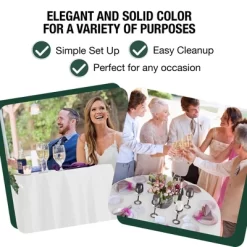 Crown Display White Round Disposable Tablecloth For Parties- 120 Inch White Plastic Table Cloth - Floor Length Tablecloth For 6 Foot Table - 6 Pack -Festival Store GUEST 571b888d 417a 4dd2 9ef3 fcc8047ab650