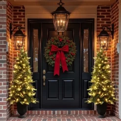 LuxenHome 4.5Ft Pre-Lit Artificial Pine Christmas Tree With Pinecones And Black Urn Planter Pot Green 15 LuxenHome 4.5Ft Pre-Lit Artificial Pine Christmas Tree With Pinecones And Black Urn Planter Pot Green -Festival Store GUEST 581064d7 69d8 472e 82d5 b5ea587e73eb