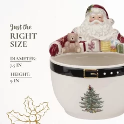 Spode Christmas Tree 7-Inch Santa Nut Bowl - Decorative Serving Bowl For Candies, Nuts, Or Desserts - Christmas Holiday Season, Fine Earthenware -Festival Store GUEST 58f0df87 128c 446e 86a9 324b1556554e