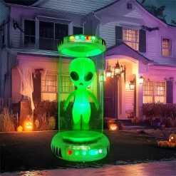 Joyfy 7 FT Halloween Inflatable Outdoor Decoration, Alien With Giant Test Tube Inflatable With Animated LEDs For Halloween Outdoor Lawn Yard Decor -Festival Store GUEST 591d6a47 0184 48f4 8550 ddef0b62a889
