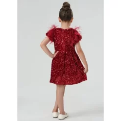 2Bunnies Girls' Christmas New Year Holiday Party Sequin Dress Feather Puff Sleeve 11 2Bunnies Girls' Christmas New Year Holiday Party Sequin Dress Feather Puff Sleeve -Festival Store GUEST 5e1a3985 24a6 40e2 8b44 954037cff856