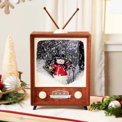 Northlight LED Lighted Musical Snowing Snowman TV Set Christmas Decoration - 12"