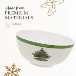Spode Christmas Tree 6-Inch Melamine Bowls - Set Of 4 Festive Bowls For Soup, Dessert, Holiday Dishes - Durable, Dishwasher Safe - Versatile Tableware -Festival Store GUEST 5f7f3443 6ff9 42cb ac94 ae8b9c8b261c