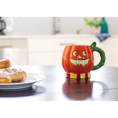 100 North ESNCHMG-PN Halloween Orange Pumpkin Jack O'Lantern Character 16 Ounce Glossy Ceramic Coffee Tea Cup Mug For Your Favorite Morning Brew 2 100 North ESNCHMG-PN Halloween Orange Pumpkin Jack O'Lantern Character 16 Ounce Glossy Ceramic Coffee Tea Cup Mug For Your Favorite Morning Brew - Image 2