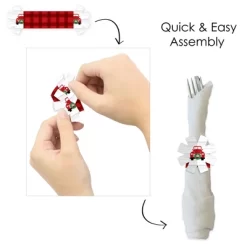 Big Dot Of Happiness Merry Little Christmas Tree - Red Truck Christmas Party Paper Napkin Holder - Napkin Rings - Set Of 24 -Festival Store GUEST 616239ed 4cc9 4570 95e6 d29f2efdf191