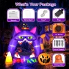 Fun Little Toys 7.3FT Halloween Decorations - Outdoor Inflatable Pumpkin Photo Frame With Candies, Built-in LEDs For Blow Up Decor