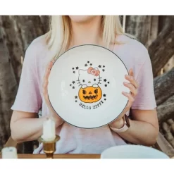 Silver Buffalo Sanrio Hello Kitty Pumpkin Boo 9-Inch Ceramic Coupe Dinner Bowl -Festival Store GUEST 62bc33b6 2cf0 4d31 a973 906577889a33