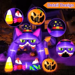 Fun Little Toys 7.3FT Halloween Decorations - Outdoor Inflatable Pumpkin Photo Frame With Candies, Built-in LEDs For Blow Up Decor -Festival Store GUEST 63ecc848 0454 42eb ab78 781574b5a4df