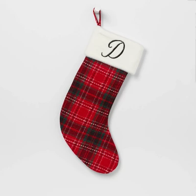 20" Plaid Monogram Christmas Holiday Stocking With Faux Fur Cuff Red/Green/White - Wondershop™ 6 20" Plaid Monogram Christmas Holiday Stocking With Faux Fur Cuff Red/Green/White - Wondershop™ - Image 6