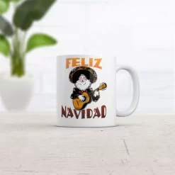 Crazy Dog Feliz Navidad Mug Funny Christmas Graphic Novelty Coffee Cup-11oz
