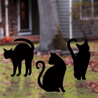 Fun World Funworld Black Cat Silhouettes Halloween Yard Décor | 3-Pack 1 Fun World Funworld Black Cat Silhouettes Halloween Yard Décor | 3-Pack