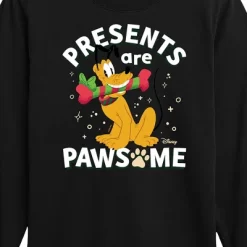 Boys' - Disney - Pluto Presents Are Pawsome Christmas Long Sleeve Graphic T-Shirt