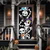 Joyfy Halloween Skeleton Door Cover, 30’’x72’’ Haunted House Decor For Doors Windows Walls, Peel & Stick Decal Halloween Party Supplies & Favors