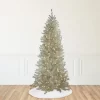 Northlight 9' Pre-Lit Artificial Christmas Tree Metallic Sheer Champagne Tinsel - Clear Lights