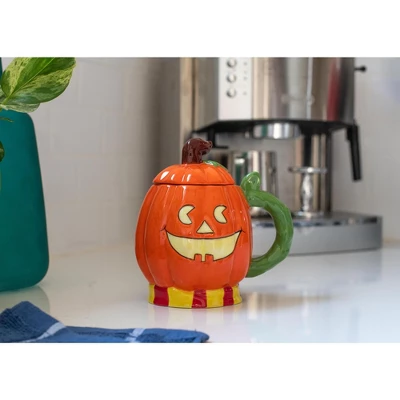 100 North ESNCHMG-PN Halloween Orange Pumpkin Jack O'Lantern Character 16 Ounce Glossy Ceramic Coffee Tea Cup Mug For Your Favorite Morning Brew 3 100 North ESNCHMG-PN Halloween Orange Pumpkin Jack O'Lantern Character 16 Ounce Glossy Ceramic Coffee Tea Cup Mug For Your Favorite Morning Brew - Image 3