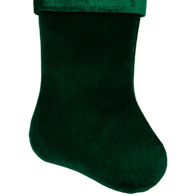 Northlight Traditional Velvet Hanging Christmas Stocking - 19" - Green 3 Northlight Traditional Velvet Hanging Christmas Stocking - 19" - Green - Image 3