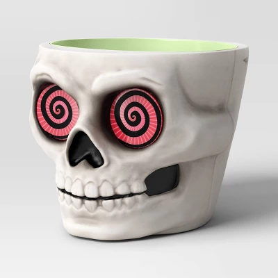 8" Light And Sound Candy Bowl Skull Halloween Decorative Prop White - Hyde And EEK! Boutique™ 2 8" Light And Sound Candy Bowl Skull Halloween Decorative Prop White - Hyde And EEK! Boutique™ - Image 2
