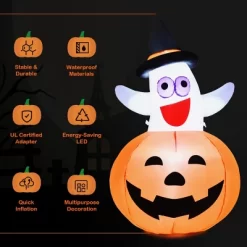 Tangkula Halloween Decoration Inflatable Ghost In Pumpkin Halloween Ghost Pumpkin Lantern -Festival Store GUEST 6f773657 ffbe 437e 87bc 504391f5f56b