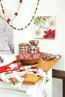 C&F Home Poinsettia Christmas Table Runner 14" X 72" 4 C&F Home Poinsettia Christmas Table Runner 14" X 72" - Image 4