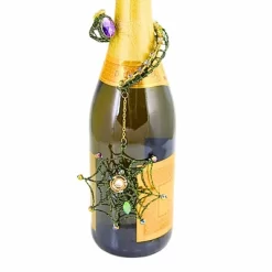 Halloween 8.0 Inch Spider Web Bottle Charm Halloween Accessory , Bling Halloween Decor Wine Oil Champagne (1PC)