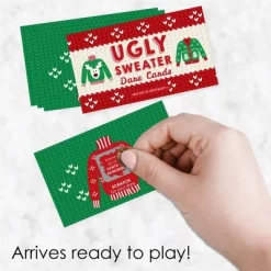 Big Dot Of Happiness Ugly Sweater - Holiday And Christmas Party Game Scratch Off Dare Cards - 22 Count