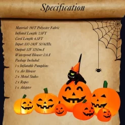 Costway 7.5' Halloween Inflatable 7 Pumpkins Patch W/LED Light Outdoor Garden Decoration -Festival Store GUEST 72310b8e ad8f 42fe 928c c18e1a346a4d