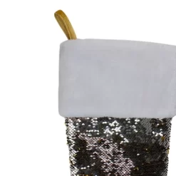 Northlight 22.75" Gold And Silver Reversible Sequined Christmas Stocking 7 Northlight 22.75" Gold And Silver Reversible Sequined Christmas Stocking -Festival Store GUEST 72ae540d 37b9 4927 82be b1a2bfa60eea