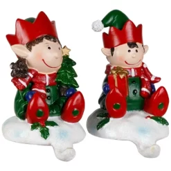 Northlight Festive Elves Christmas Stocking Holders - 5" - Set Of 2 -Festival Store GUEST 73c66e66 04fd 4d50 acbe bd972b1675d1