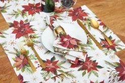 C&F Home Poinsettia Christmas Table Runner 14" X 72" 7 C&F Home Poinsettia Christmas Table Runner 14" X 72" -Festival Store GUEST 73f925aa 59fe 4de5 8fe7 d7adc770c411
