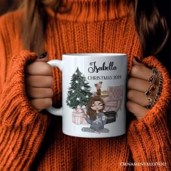 Glamorous Girl Christmas Mug, Fashionista Teenager Holiday Gift (Non-Custom Only)| OrnamentallyYou -Festival Store GUEST 75999375 351e 43cb a18d d81c654e757e