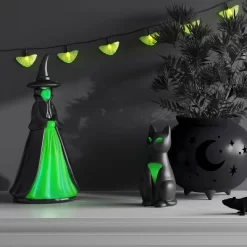 Medium Lit Plastic Witch Figurine - Hyde And EEK! Boutique™ Black