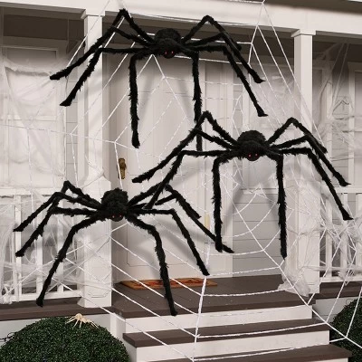 Joyfy 3pcs Halloween 63'' Hairy Huge Realistic Spiders, Indoor Outdoor And Yard Creepy Decor,Halloween Party Garden Haunted House Decorations 7 Joyfy 3pcs Halloween 63'' Hairy Huge Realistic Spiders, Indoor Outdoor And Yard Creepy Decor,Halloween Party Garden Haunted House Decorations - Image 7