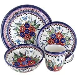 Blue Rose Polish Pottery Zaklady Dinnerware (16 PC) -Festival Store GUEST 7b94b72e ba31 4570 be0a d2fe42ca2fce