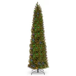 Prelit Slim Downswept Douglas Fir Artificial Christmas Tree Dual Color Lights - National Tree Company