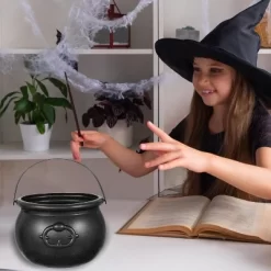 4E's Novelty 7.5" Halloween Plastic Cauldron, Durable Black Cauldron For Party Supplies, Large Halloween Candy Bowl, Perfect Halloween Decor -Festival Store GUEST 7c77cbad 6a5a 4f0b 98d6 72a665d57640