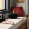 Shaped Velvet Pumpkin Black - Threshold™: Halloween Novelty Plush Throw Pillow, Indoor Decor, Polyester Fill